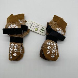 New Expawlorer Cotton Pet Socks Brown 2 Pair Dog Animal